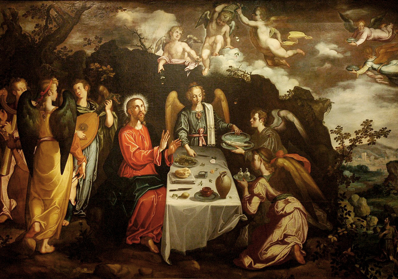christ served by angels in the desert